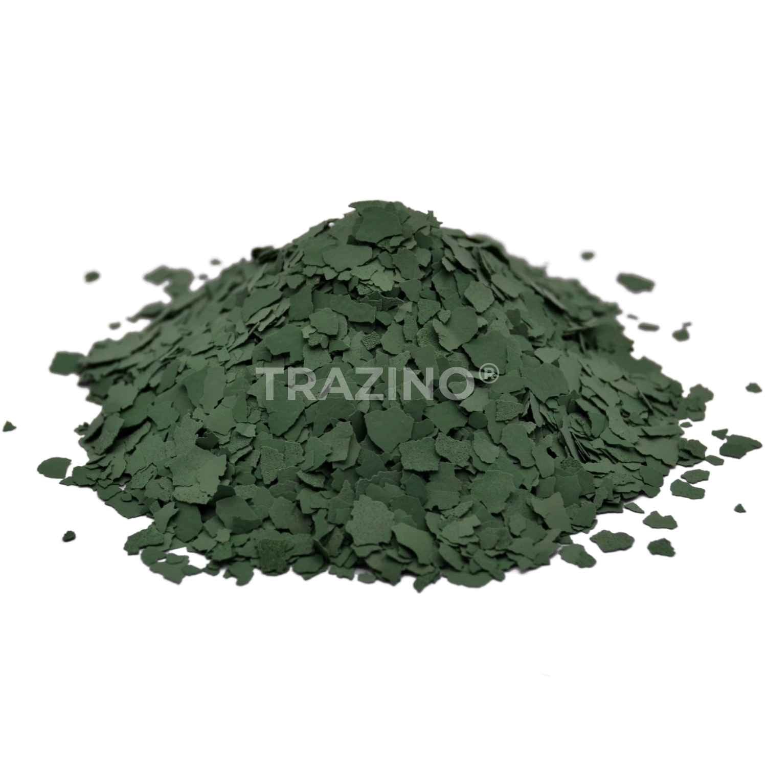 Trazino® Farbchips in Oliv zum Einstreuen für Beschichtungen Trazino® Farbchips in Oliv zum Einstreuen für Beschichtungen